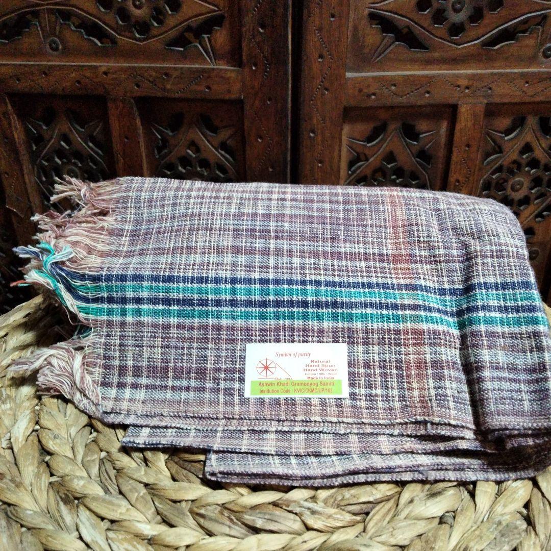 ●KRN●インド製 手織りのカディコットン ガムチャ【6O-17〜19】