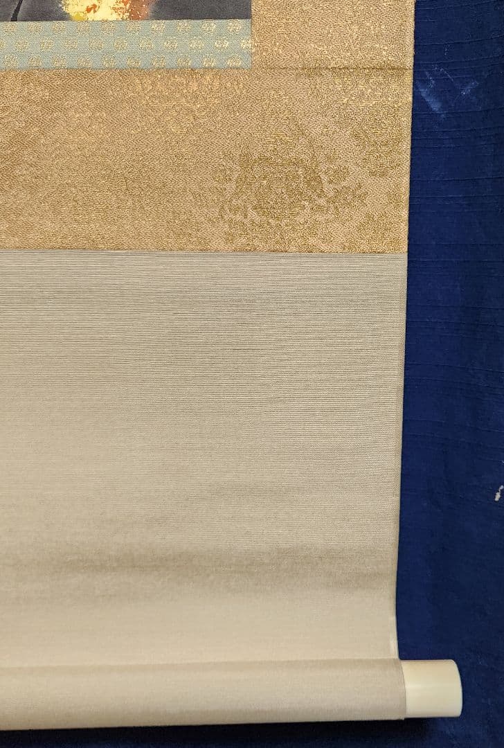 【春宵図(夜桜)】山崎豊 1006 共箱 掛け軸 肉筆