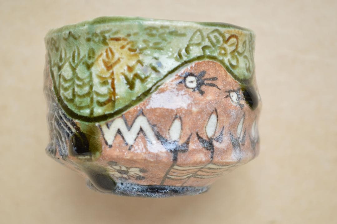 深見文紀作　漫画織部 バニーガール文　ぐい呑　共箱