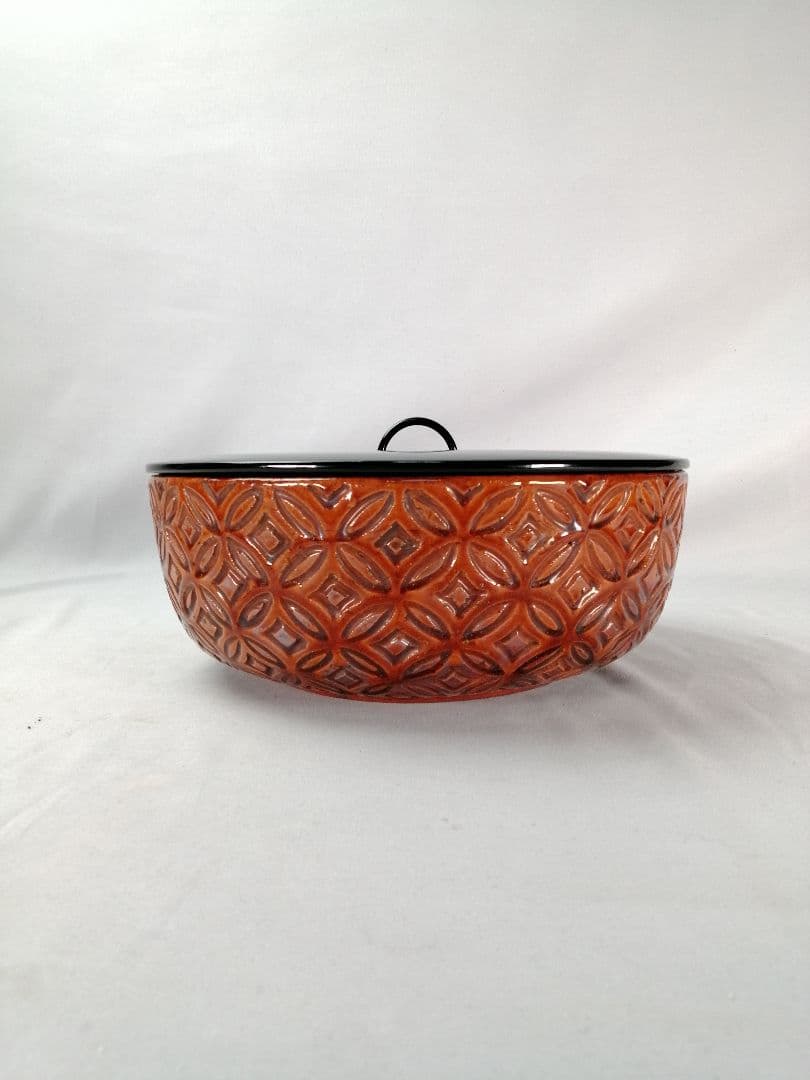 【茶道具】大樋造　大樋焼七宝繋平水指　水指393