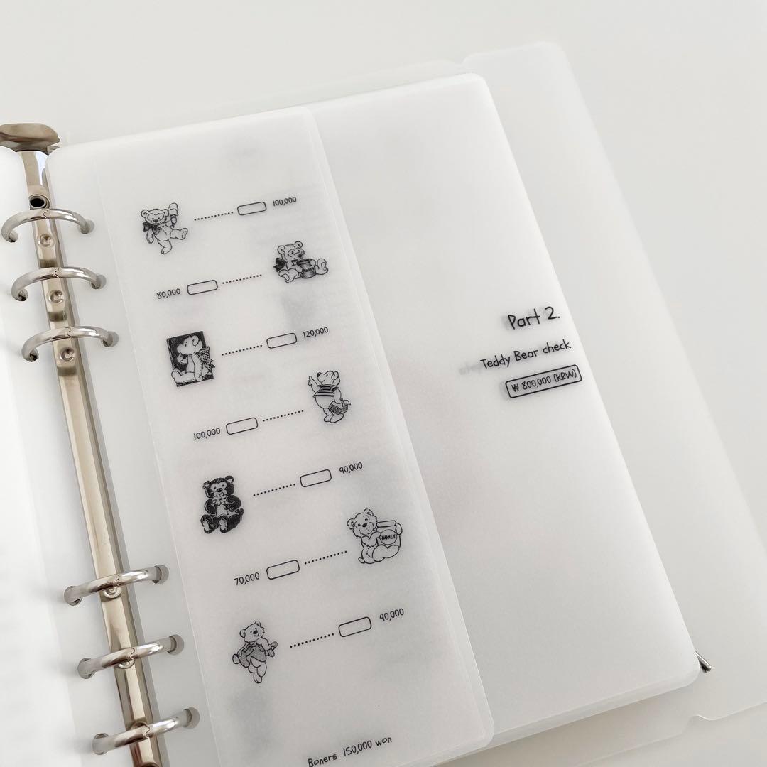 早い者勝ち　韓国　貯金　貯蓄　バインダー　カバー　リフィル　A5 くま　ベア