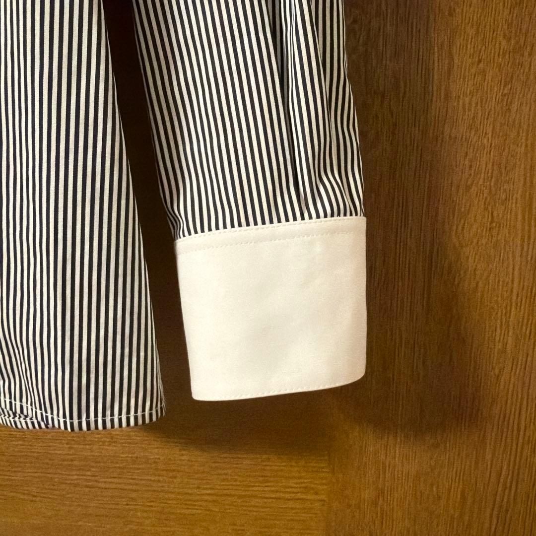 CELINE セリーヌ クレリックシャツ ストライプ 長袖 ホワイト襟 正規品