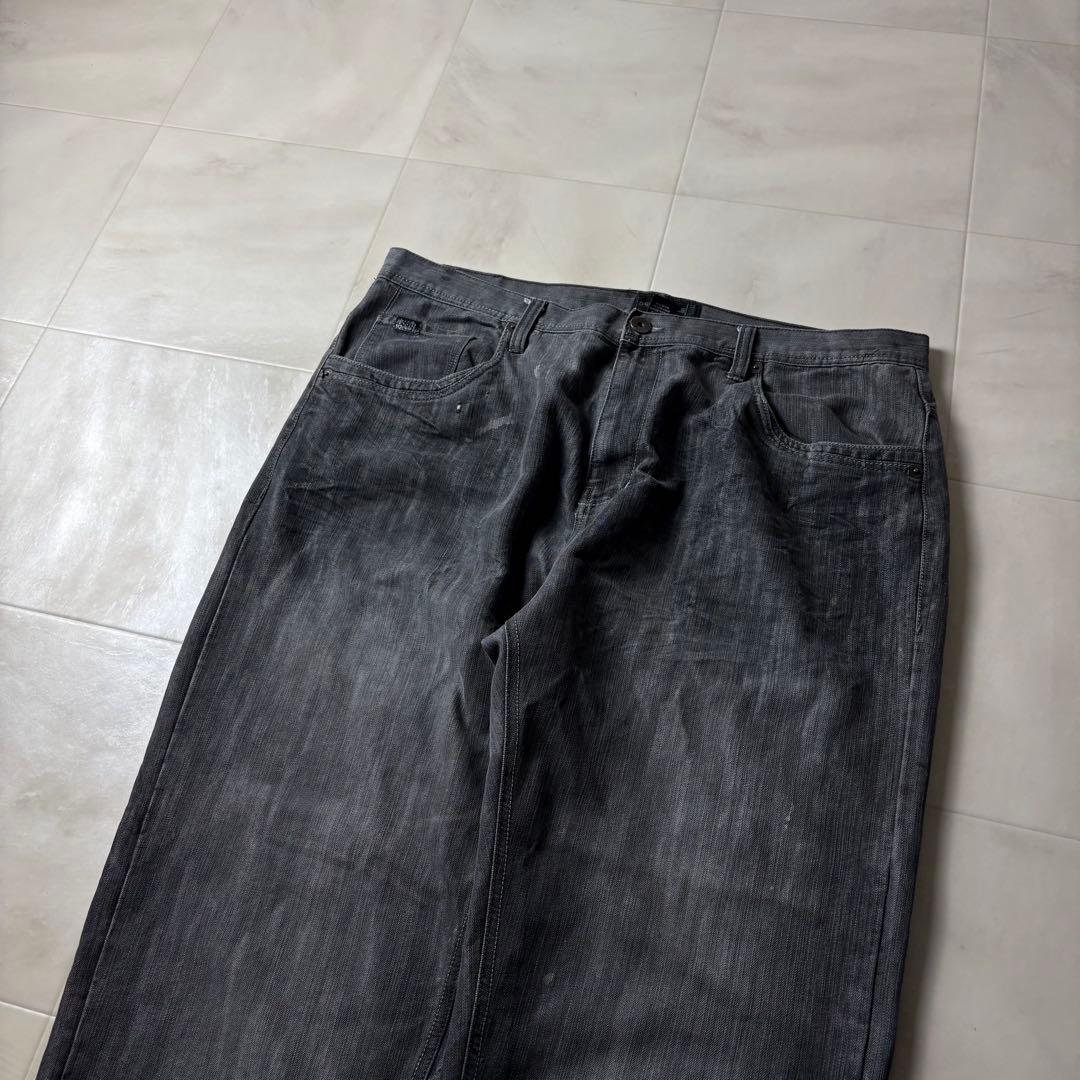 サウスポール フェード 超極太 オーバーサイズ ブラックデニム バギーパンツ