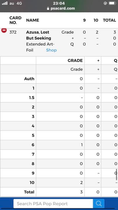 世界に3枚のみ！PSA10英語版　拡張foil PSA10 迷える探求者、梓