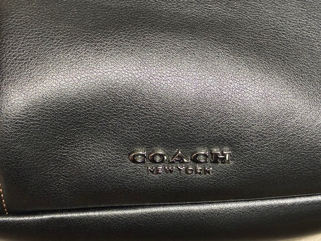 新年特割COACH ブラック レザー ショルダーバッグ　ヘタリなし