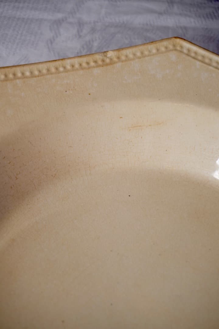 フランス アンティーク クレイユモントロー オクトゴナルプレート 陶器 深皿③