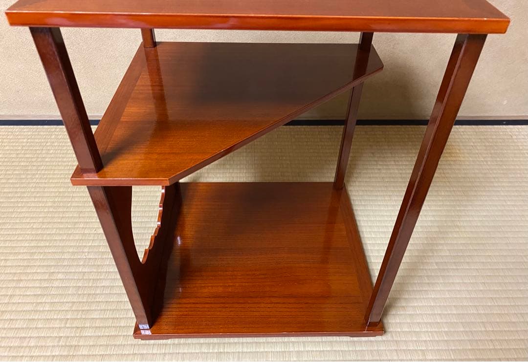 茶道具　棚　仙翁棚　渡辺可映作　木箱入り　黄袋付