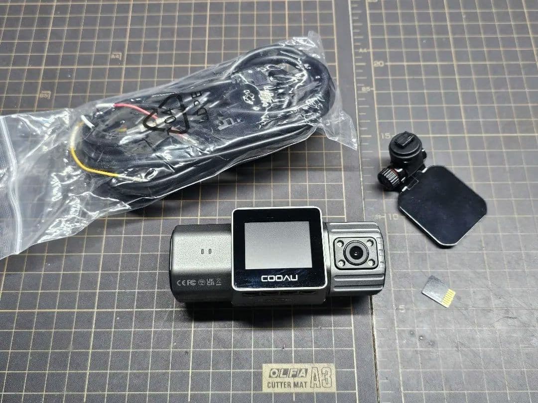 COOAU ドライブレコ 2K 前後同時録画 + 駐車ケーブル + 64GB