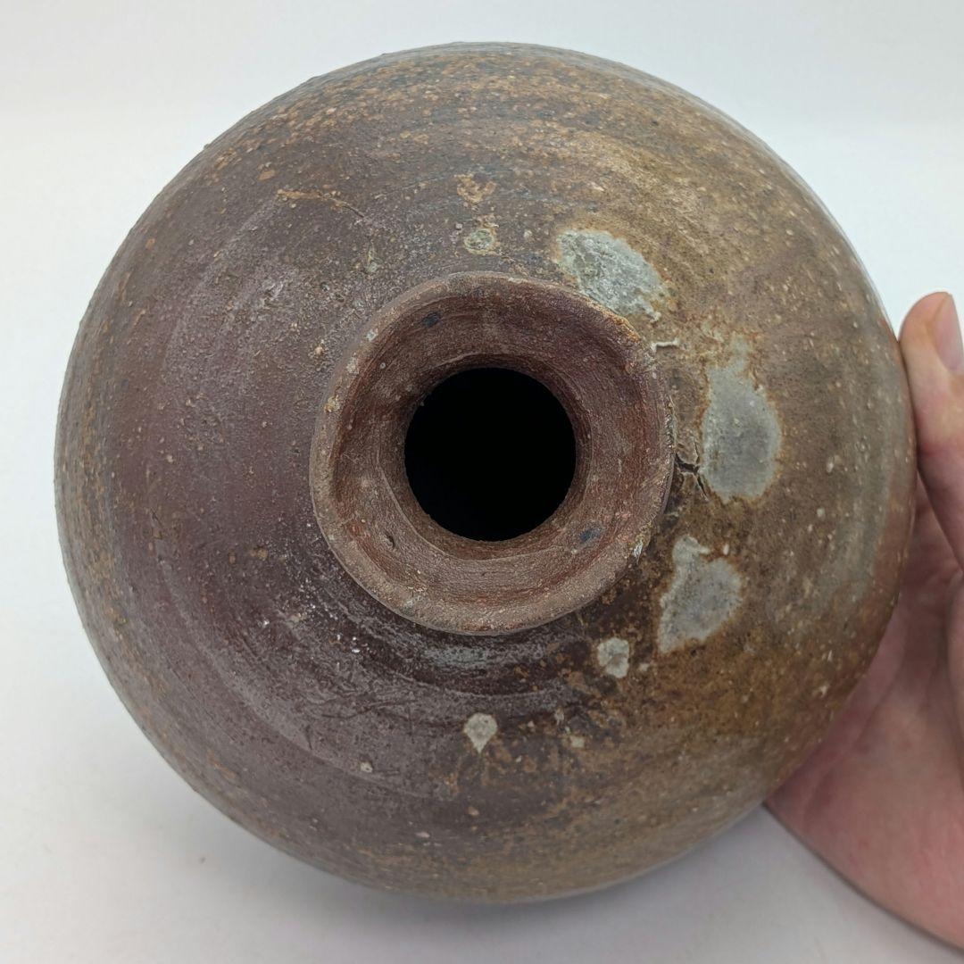 中村眞 造 備前焼 蕪徳利 共箱共布栞 壺 壷 花器 花入 花瓶 フラワーベース