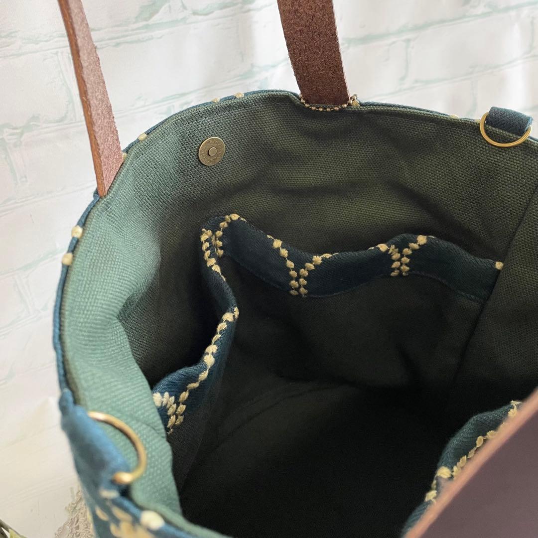 ハンドメイド　バケツトートバッグ　ミナペルホネン tambourine　419