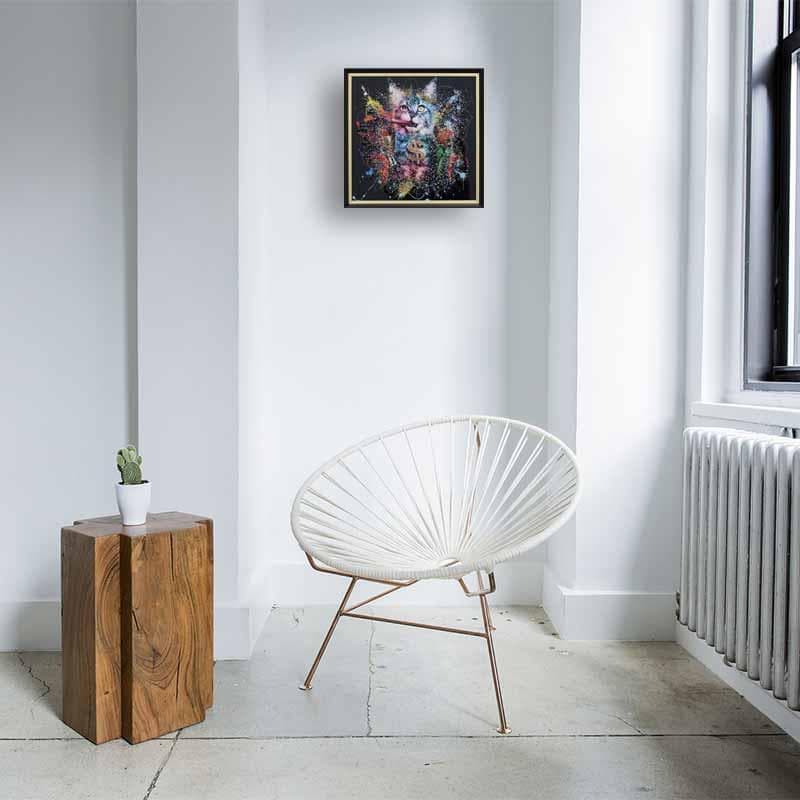 アートフレーム ファンキーキャット/猫 絵画 クリスタルピクチャー