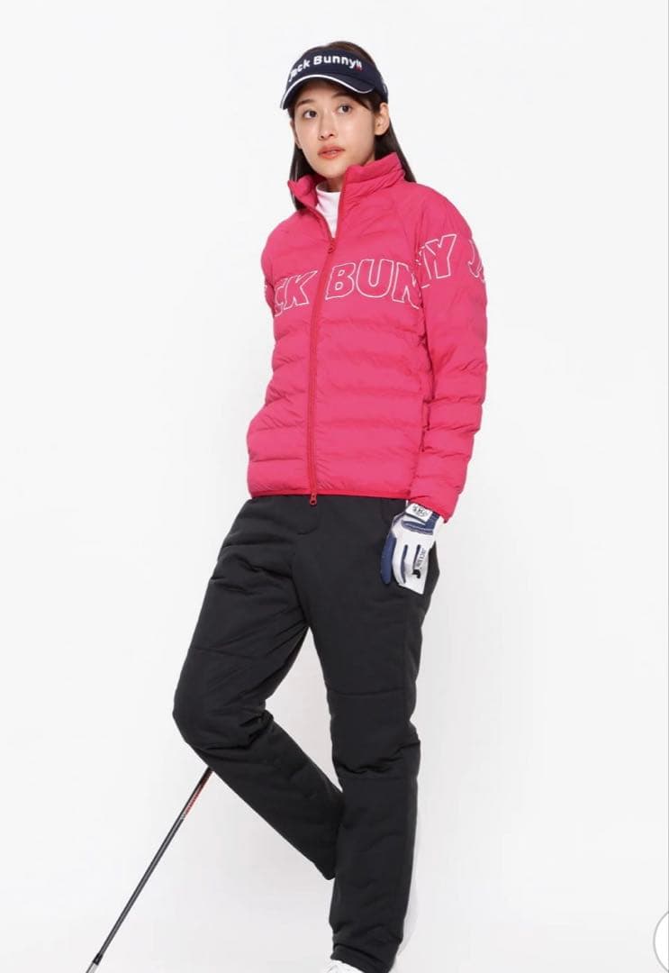 新品タグ付Jack Bunny!! ピンク ダウンジャケット 2 ジャックバニー
