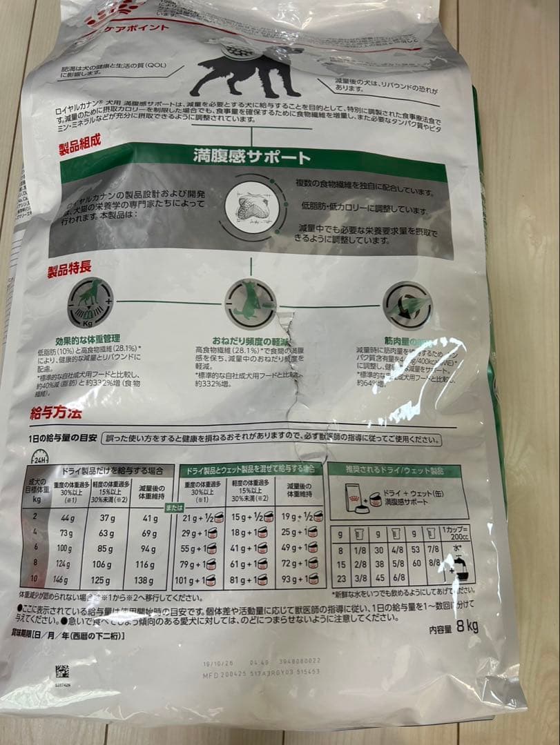 ロイヤルカナン 犬用 満腹感サポート ドライ(8kg)