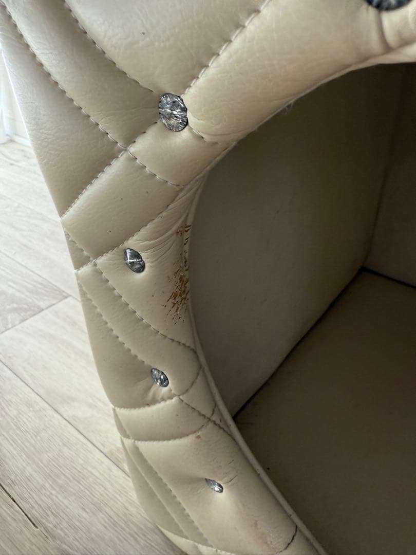 高級 ペットハウス スツール兼用 姫系 フレンチインテリア 小型犬用 レザー調