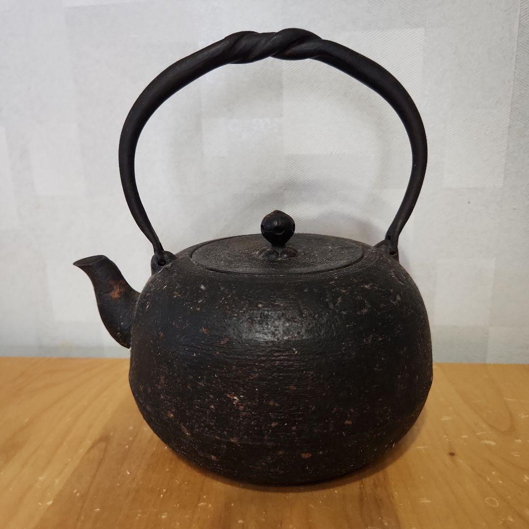 鉄瓶 銘不詳 南部系風 古道具 やかん 鋳鉄 ケトル 茶道具