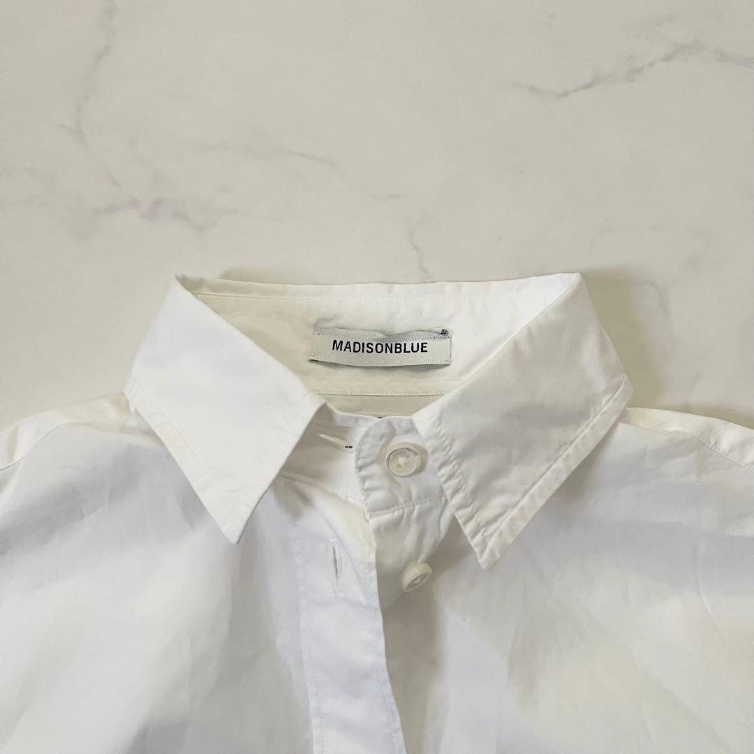 ko様　希少サイズ　マディソンブルー マダムシャツ 長袖 白　B刺繍　02サイズ