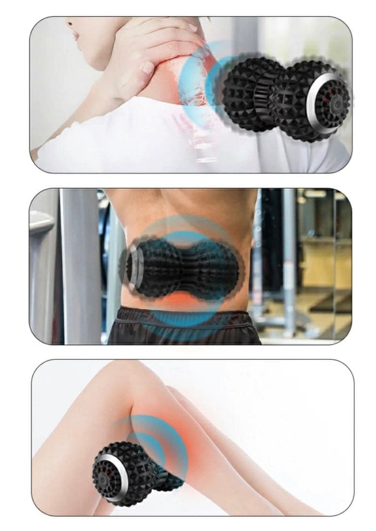 電動ツインボール2個セット青水色ブルー振動新品未使用ダイエットマッサージシェイプ