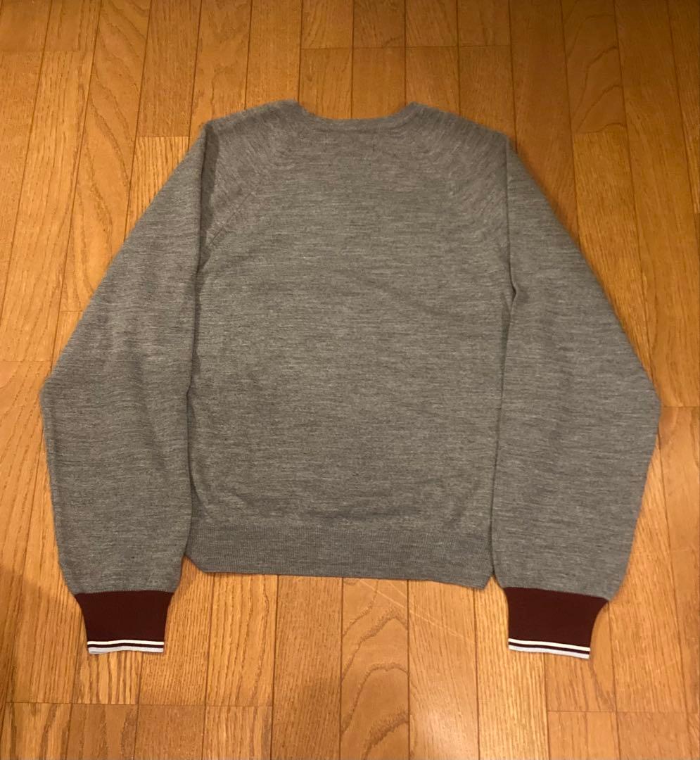 コムデギャルソンシャツ×フレッドペリー　Vネックセーター　グレー　L イタリア製
