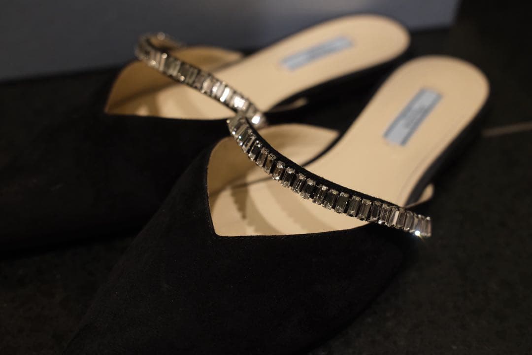 PRADA ビジュー付きミュール 37.5サイズ