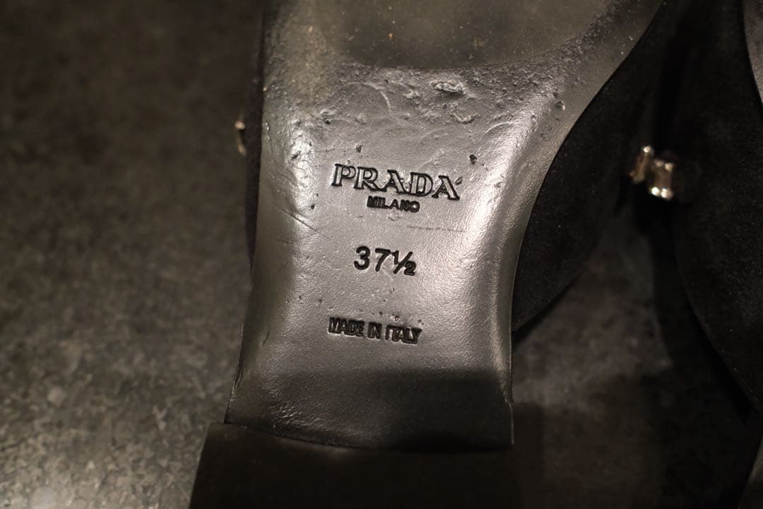 PRADA ビジュー付きミュール 37.5サイズ