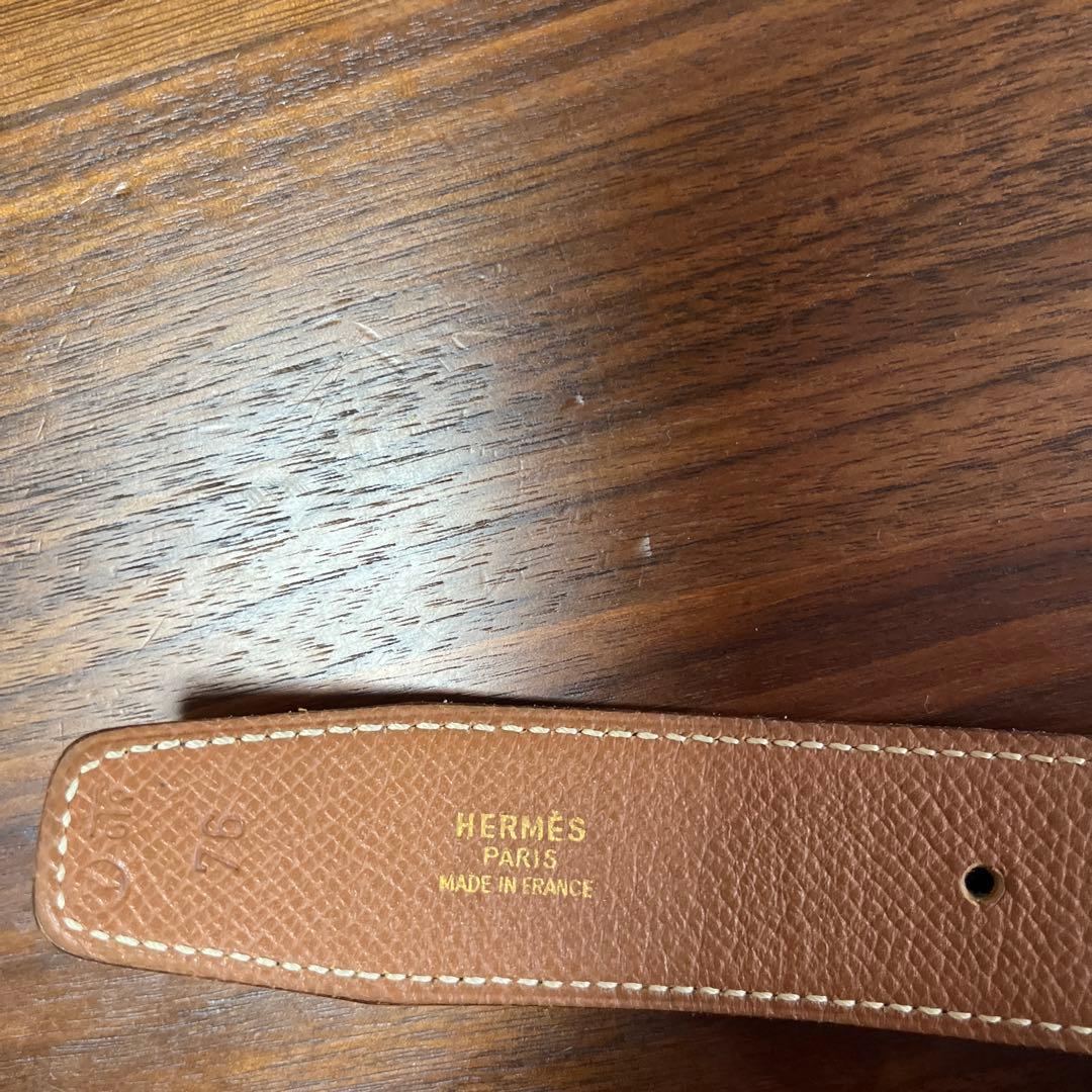 エルメス レザー バイカラー コンスタンス Hバックル ベルト ブラック