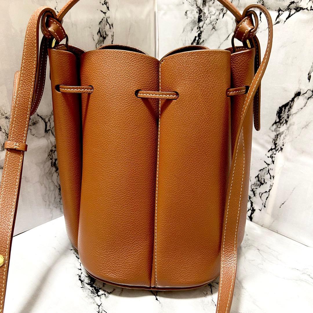 【美品】ポレーヌ カヌレバッグ ブラウン レザー