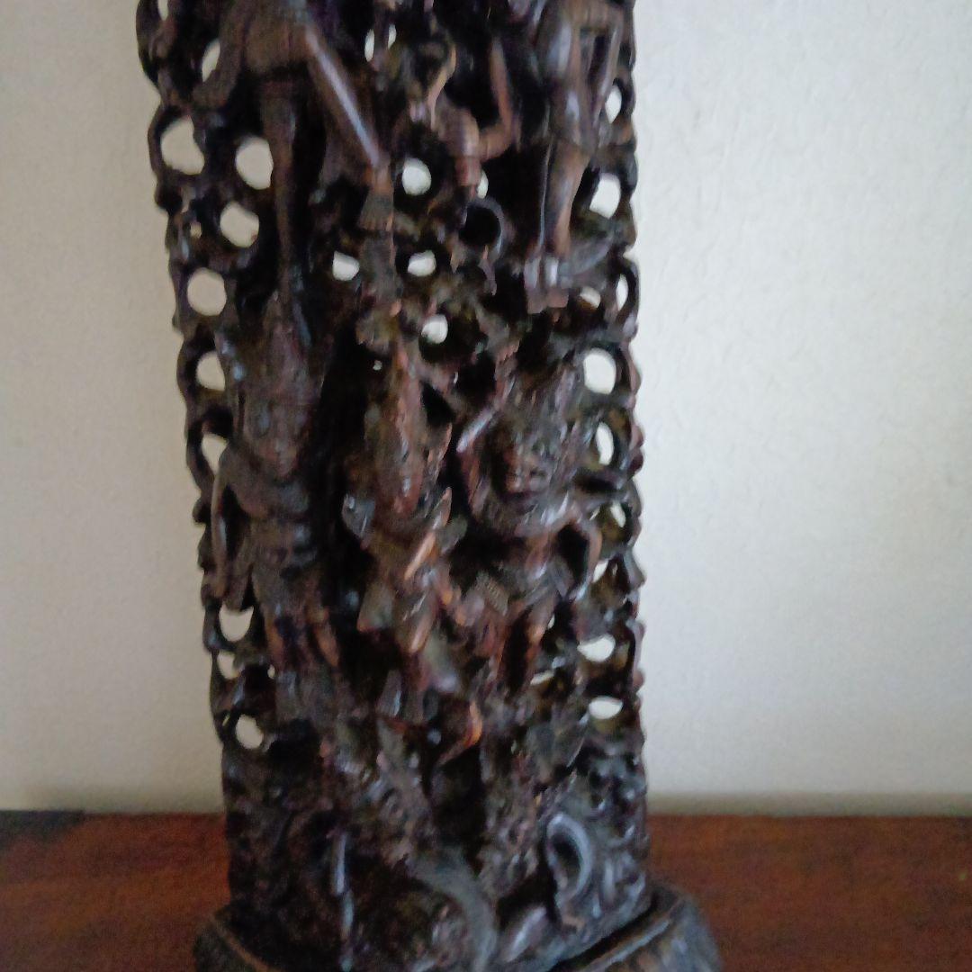 木製彫刻装飾 アジアンスタイル 仏像 骨董 アンティーク