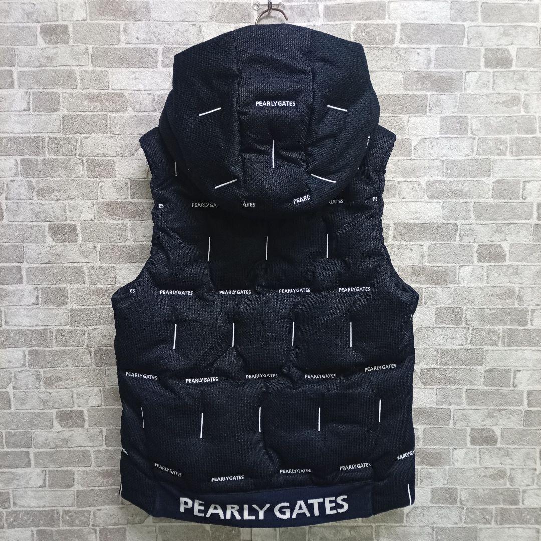 i47〚PEARLY GATES〛中綿フード付きベストネイビー サイズ4