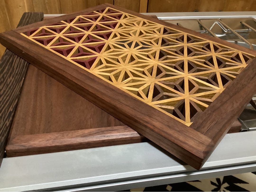 IGT天板　1ユニット　三脚用テーブル　組子細工ヘキサゴン137