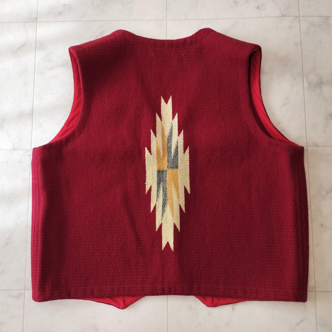 センチネラ 人気カラーレッド 42 XL ポインテッドチマヨベスト コンチョ