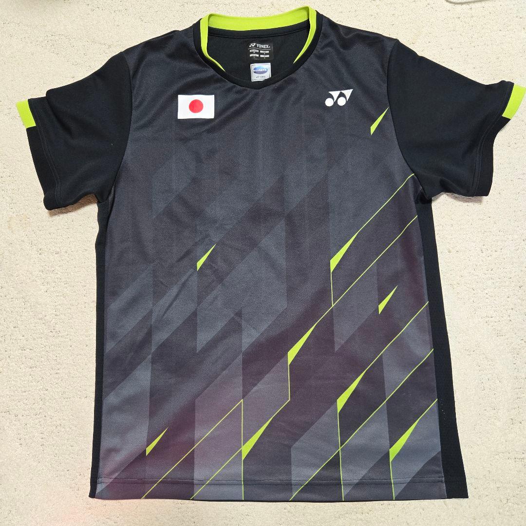 【L】バドミントン 日本代表 ゲームシャツ 支給品 練習着 YONEX 桃田賢斗