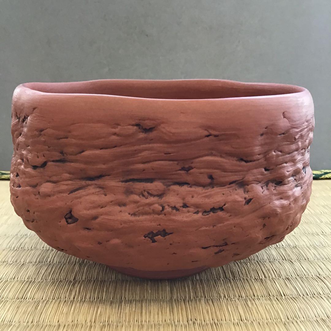 茶道具 茶碗 常滑焼 朱泥 尾州常滑市 頼鳳堂 Nｏ.221