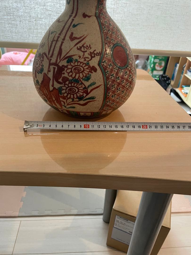 京焼　赤絵　花瓶