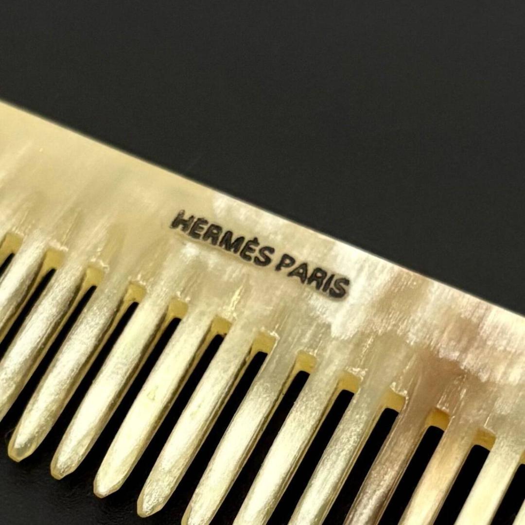 極美品 エルメス HERMES 櫛 クシ ヘアコーム バッファローホーン ケース