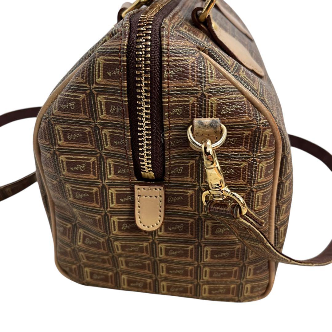 訳あり　Q-pot. ミニボストンバッグ チョコレート柄　ハンドバッグ　2way