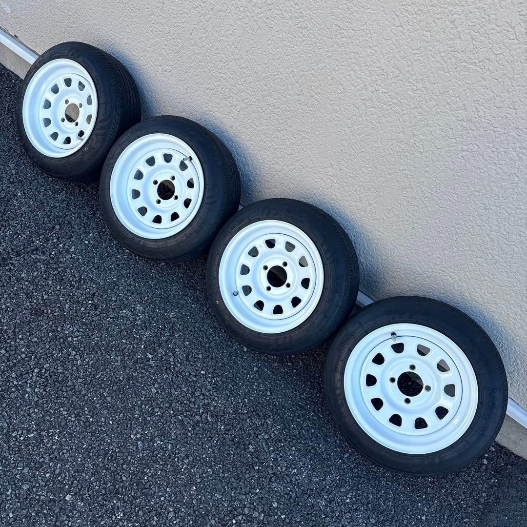 波*平様 13インチ 鉄ホイール深リム7J +25 引っ張り155/65r13