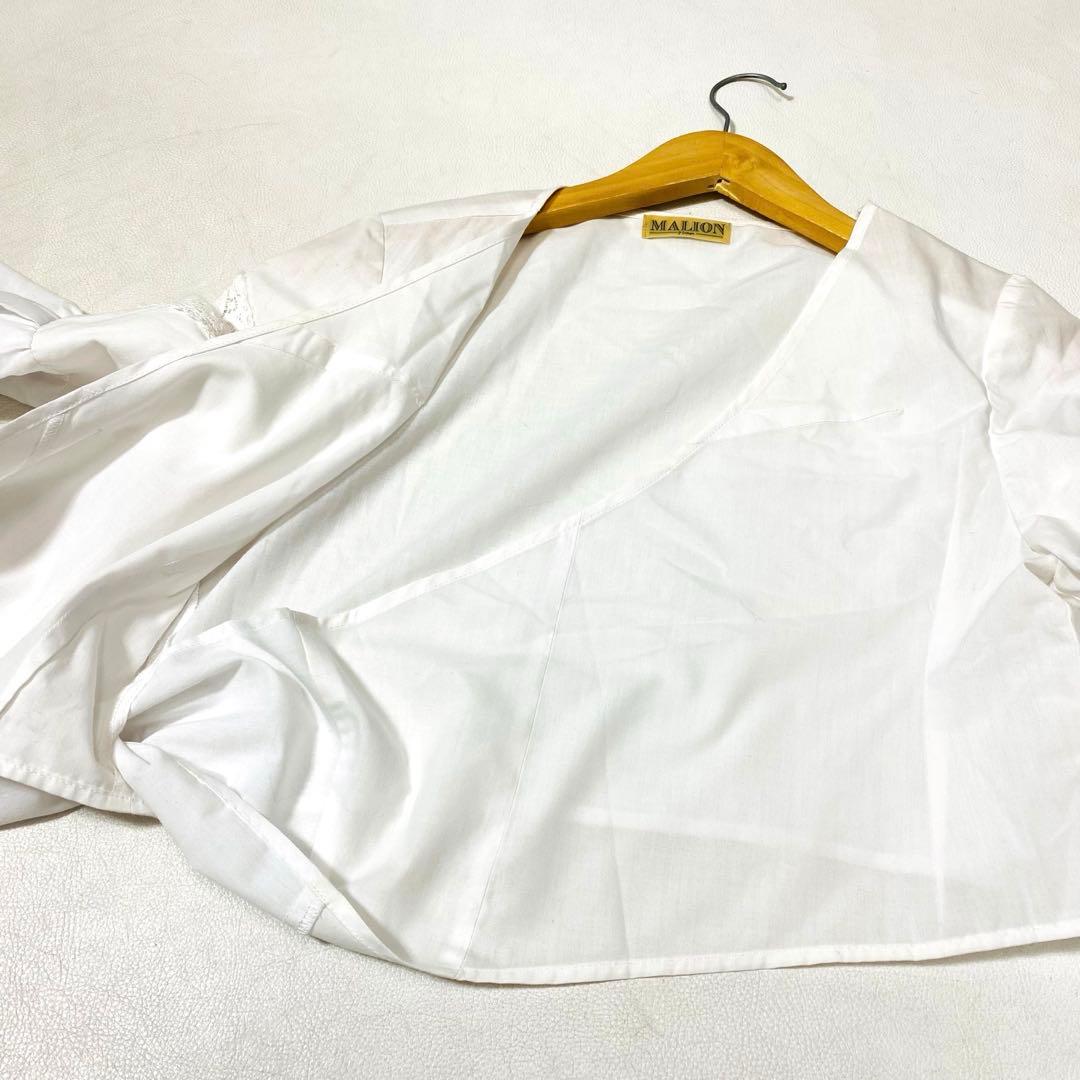 MALION vintage レース袖 カシュクールブラウス