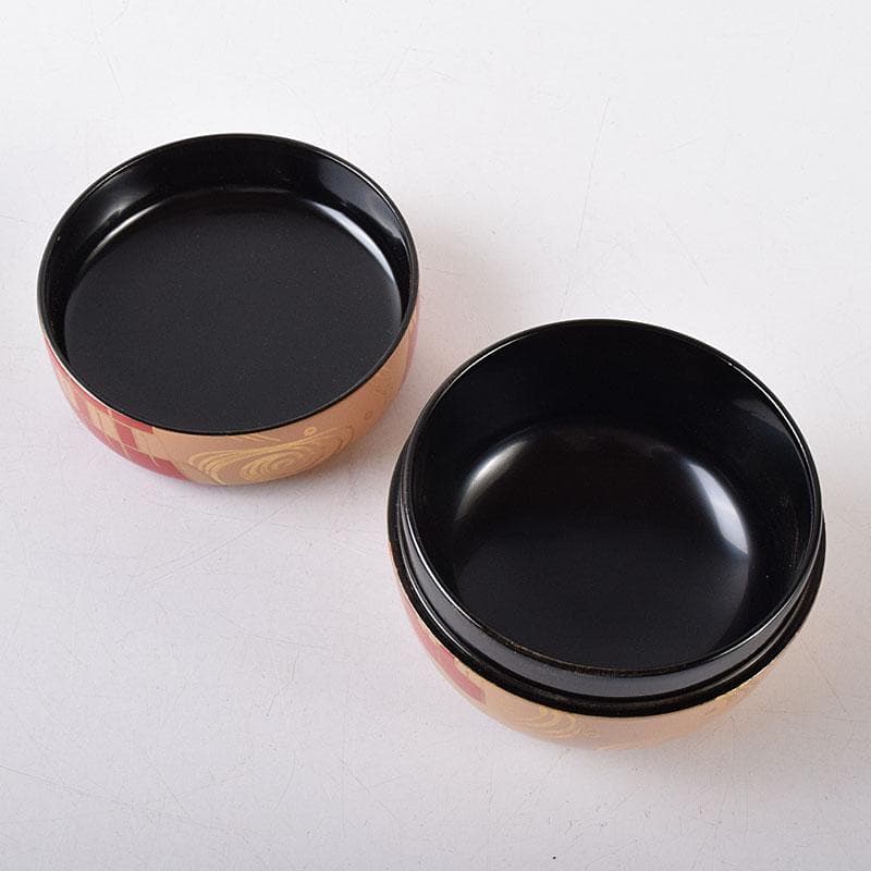 茶道具　山中塗　早見征一作　白漆　花筏蒔絵　平棗　共箱　V　8211