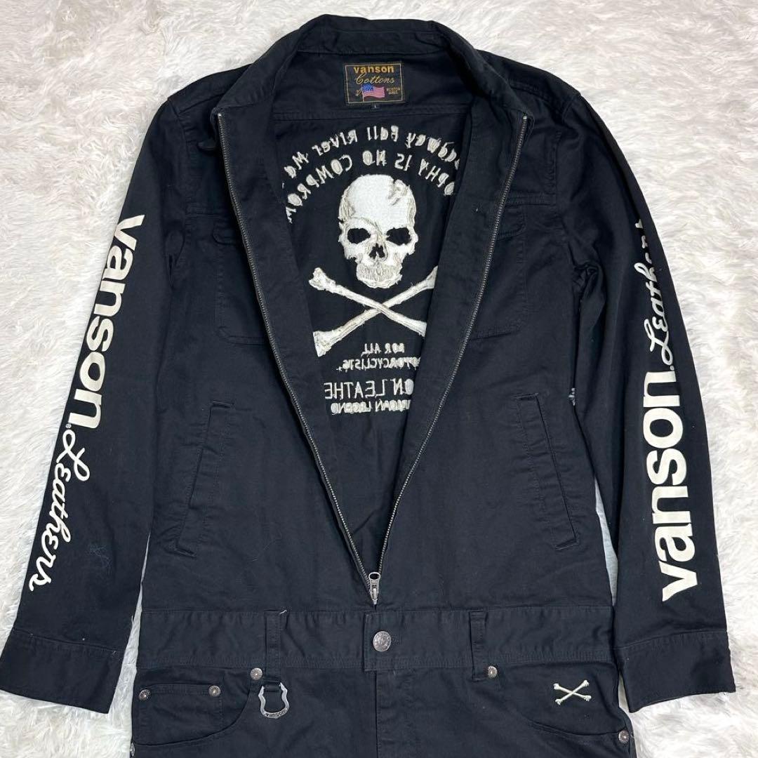【美品】Vanson Leathers ブラックオーバーオール