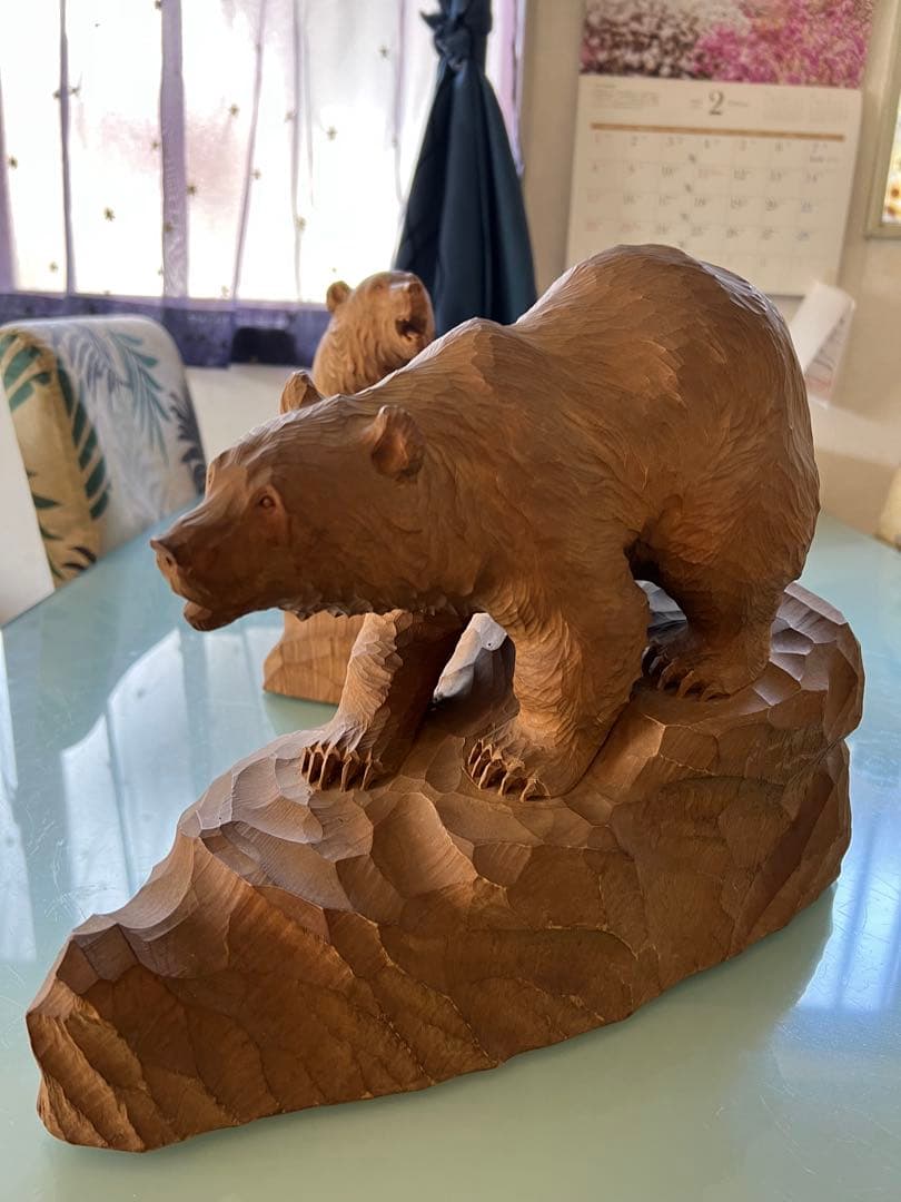 木彫りクマの彫刻 3体セット