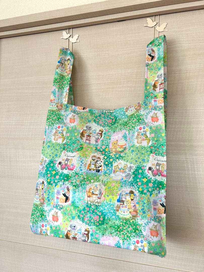 さくら⭐️☆22fabric生地使用☆レジ袋型マイバッグ
