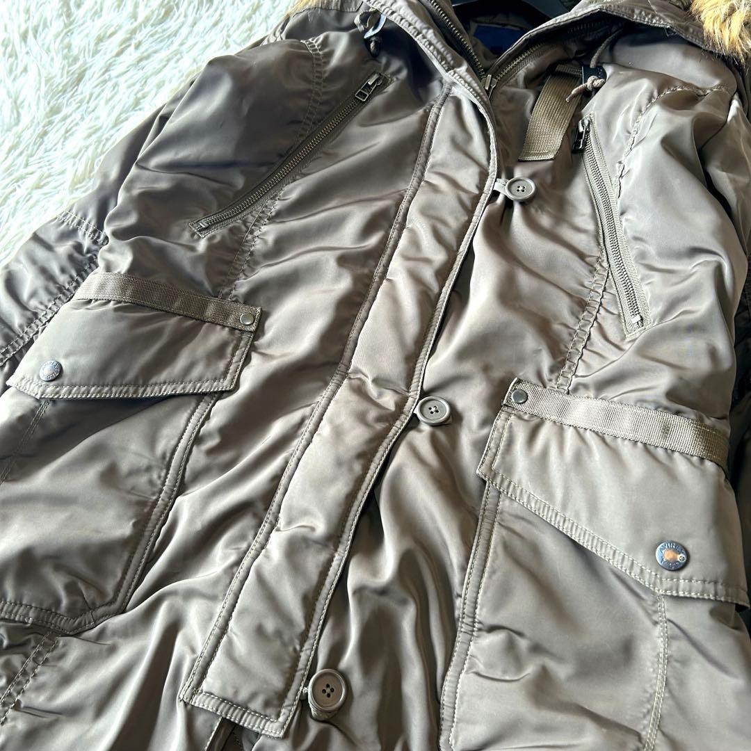 美品　AVIREX アヴィレックス N-3Bミリタリーモッズコート ファー　L