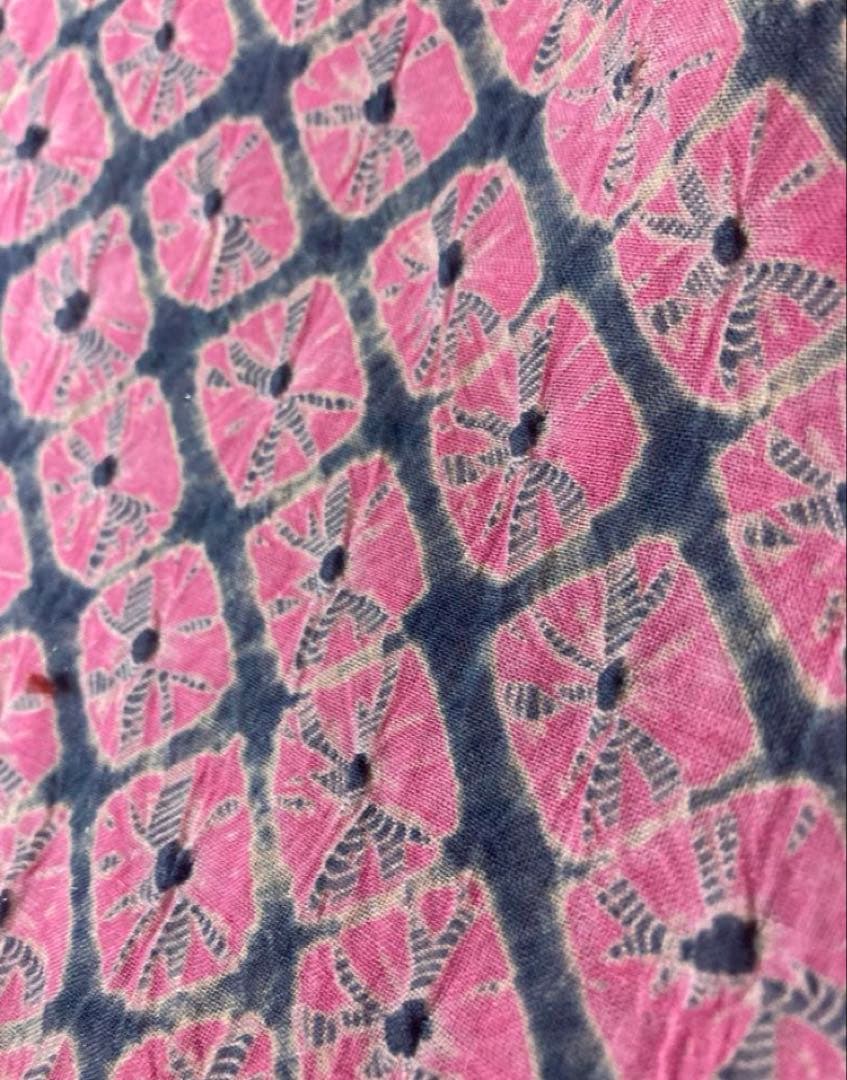 手蜘蛛絞り　有松総絞り　浴衣　反物　巾出し 色止め済ですお仕立て可　浴衣着尺