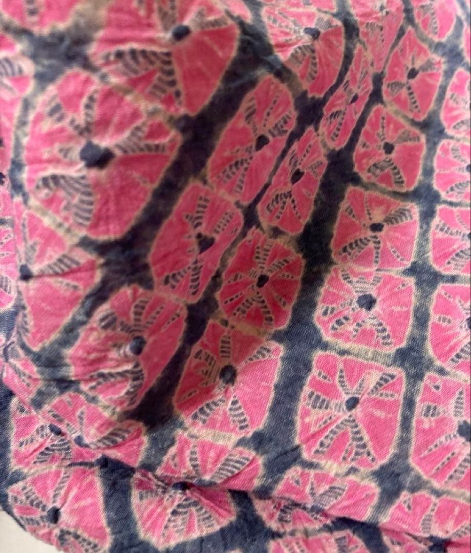 手蜘蛛絞り　有松総絞り　浴衣　反物　巾出し 色止め済ですお仕立て可　浴衣着尺