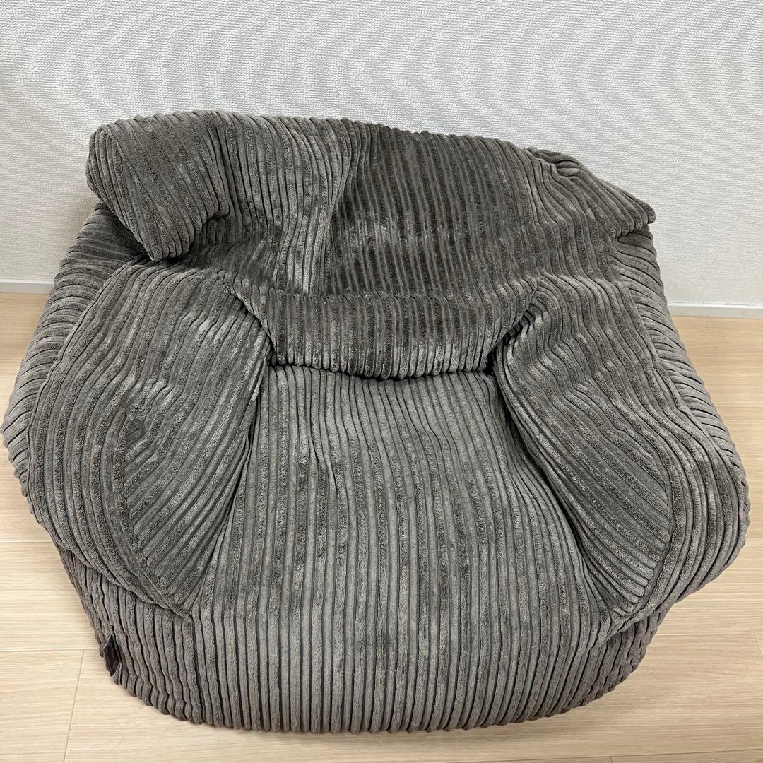 loungepug ビーズクッションアームチェア グレー