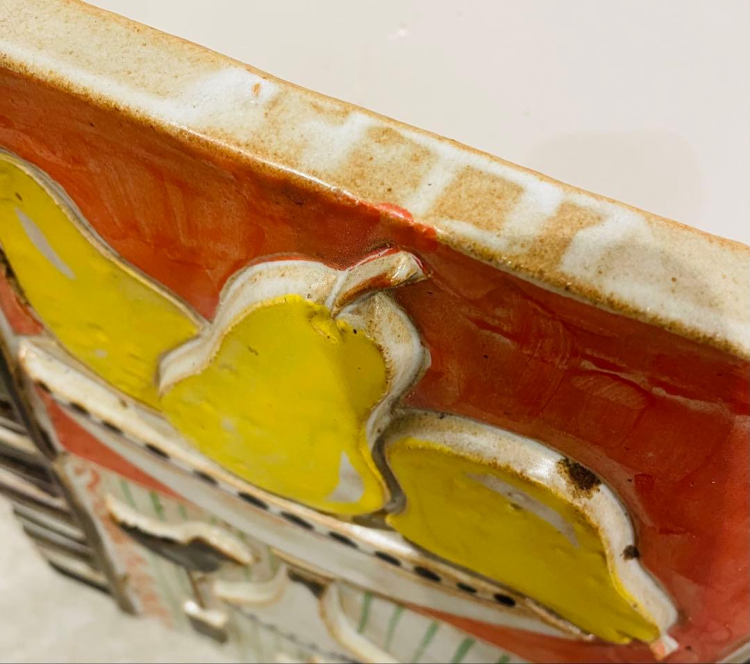 陶板 特大 ラ・フランス 果実 小鳥 ピアノ 紅茶 フランスParis 北欧