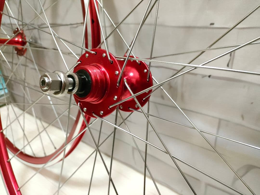 ピスト 700C 前後ホイール 車輪 XR-240 レッド 新品未使用