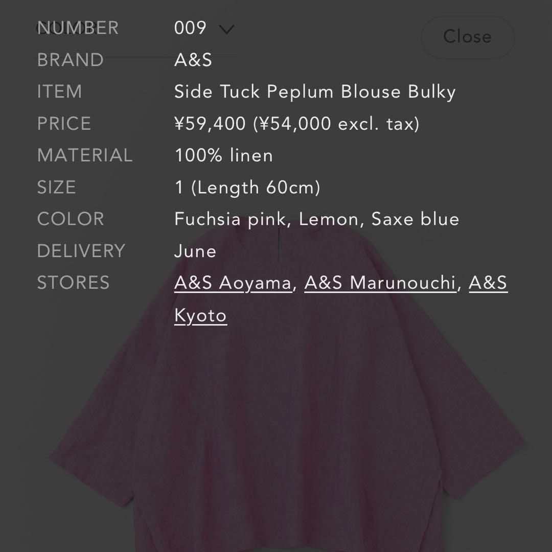 新品 ARTS&SCIENCE 長袖ブラウス ピンク アーツ&サイエンス