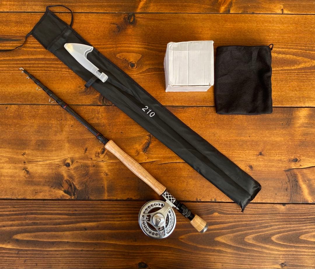 テレスコフライロッド　釣り竿セット　フライロッド　渓流釣り　7ft 210cm