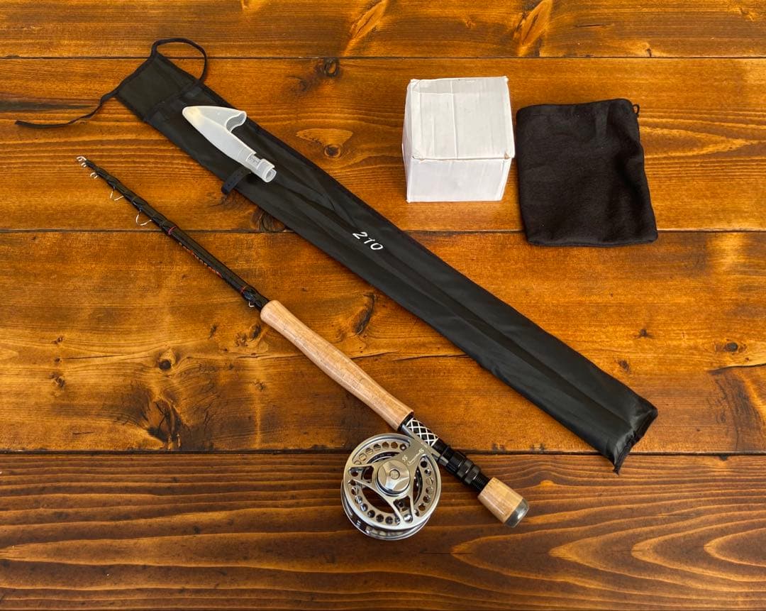 テレスコフライロッド　釣り竿セット　フライロッド　渓流釣り　7ft 210cm